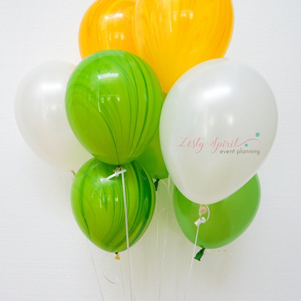 Balloons Set balloon bouquet New Year Eve Birthday Party Wedding Special Events Orange Yellow, Green, Pearl White, Metallic Lime Green