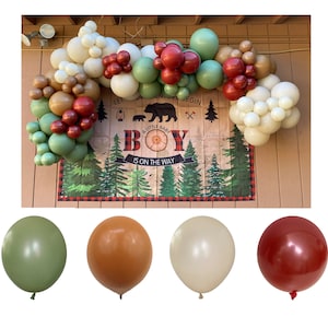 Balloon Arch * Mocha, Beige, Eucalyptus, Dark Red  * DIY Balloon Arch Kit * Balloon Garland * Camping Birthday