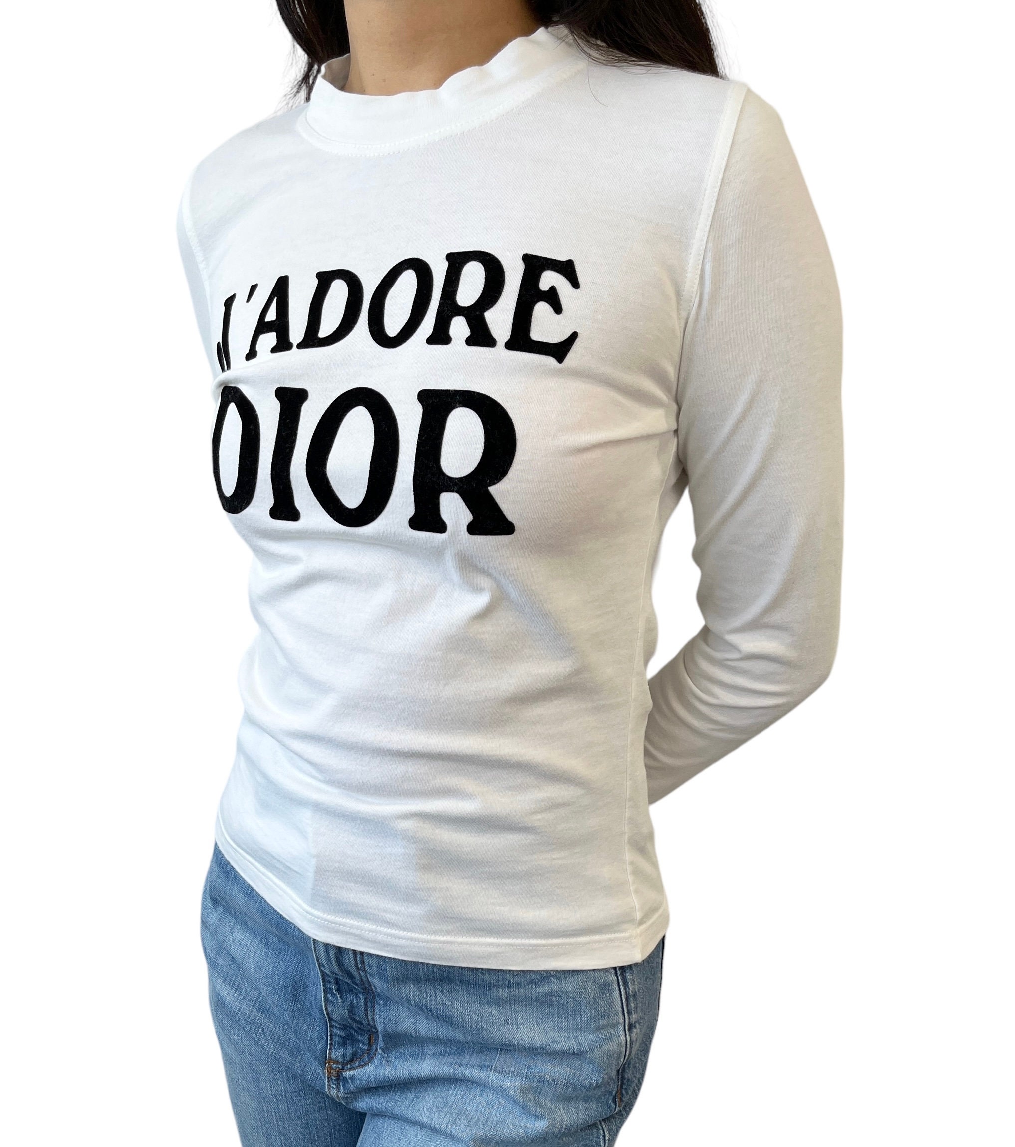 Christian Dior Vintage J'ADORE Logo Long Sleeve Top #38 T Christian Dior Vintage J'ADORE Logo Long Sleeve Top #38 T