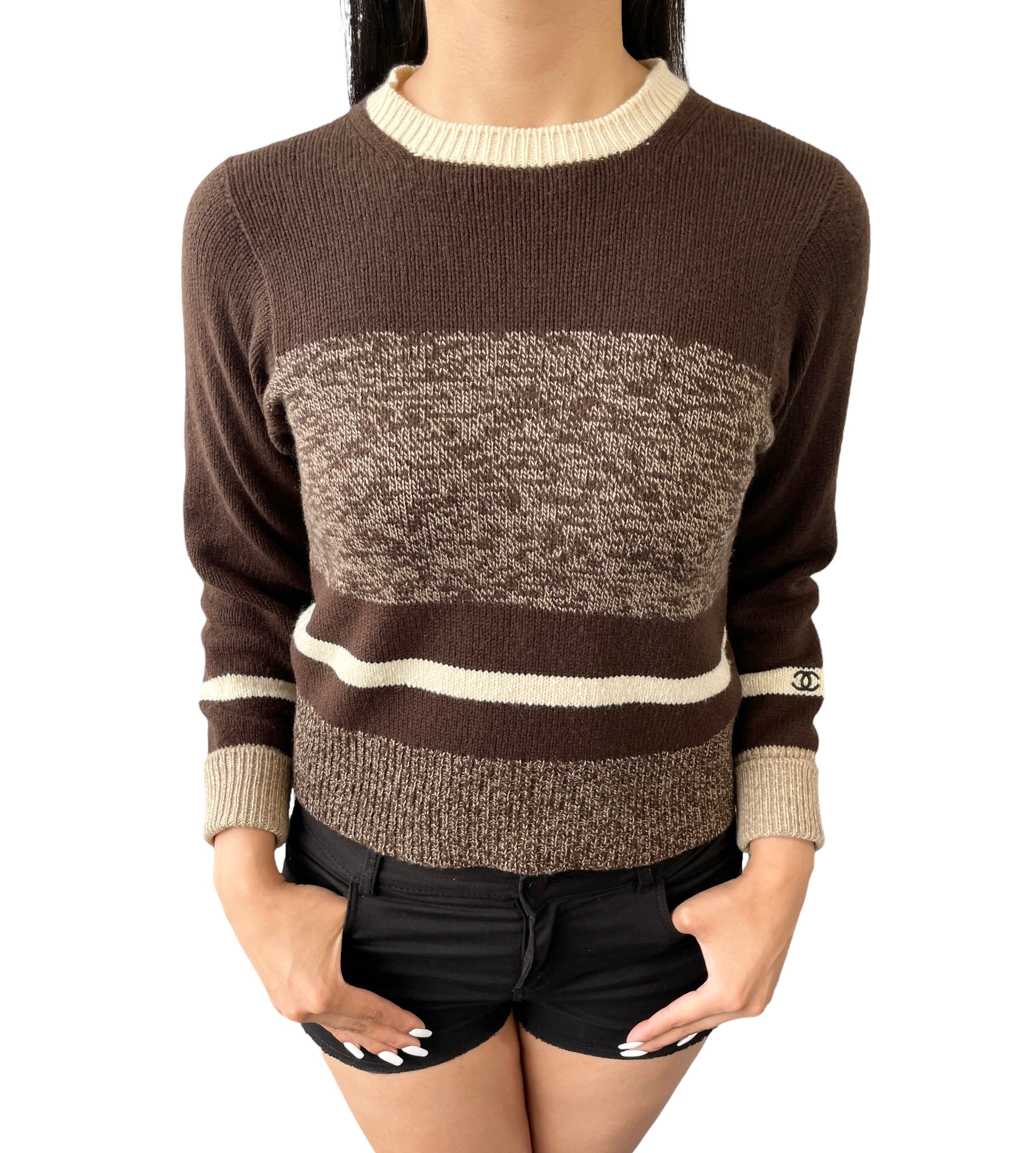 CHANEL Vintage Coco Mark Knit Sweater 