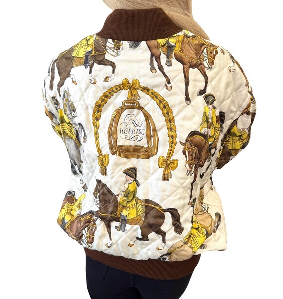 HERMES Vintage Logo REPRISE Bomber Jacket #40 Cream Yellow