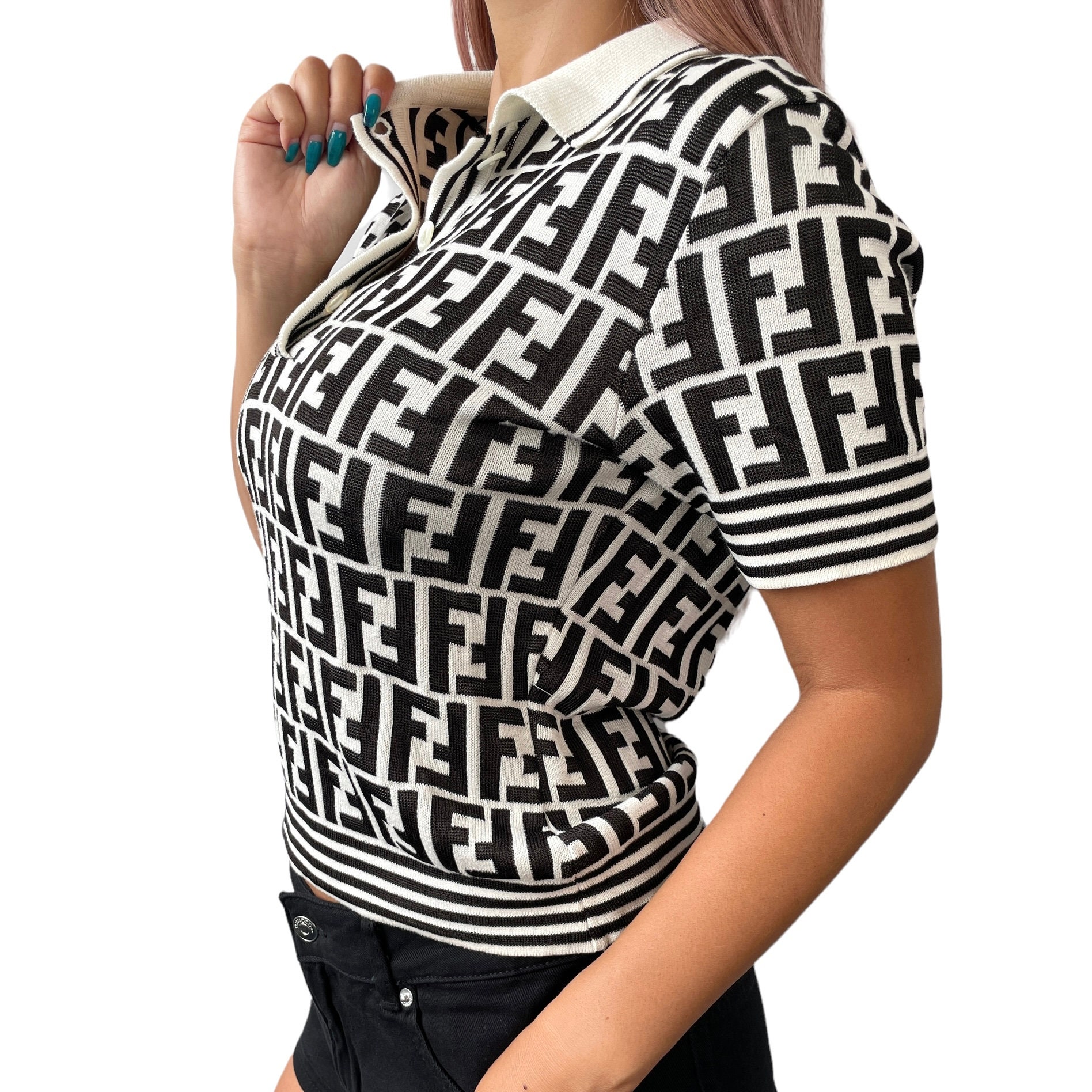 white fendi polo