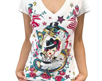 Christian Dior Vintage J'ADORE Logo T-shirt Top #38 Stitch