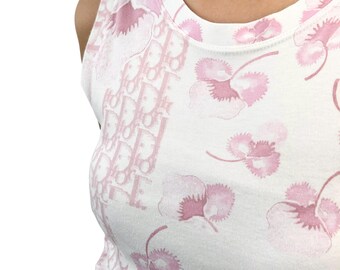 クリスチャンディオール トロッター 05年 タンクトップ ホワイト ピンク クリスチャンディオール トロッター 05年 タンクトップ ホワイト