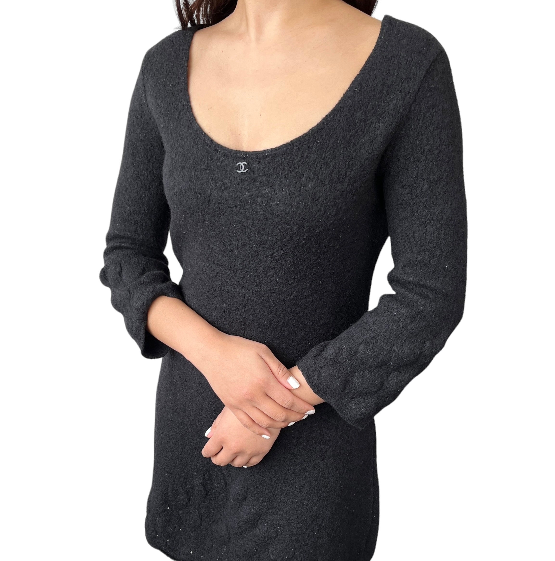 CHANEL Vintage 00A Coco Mark Logo Sweater #42 Tunic Top