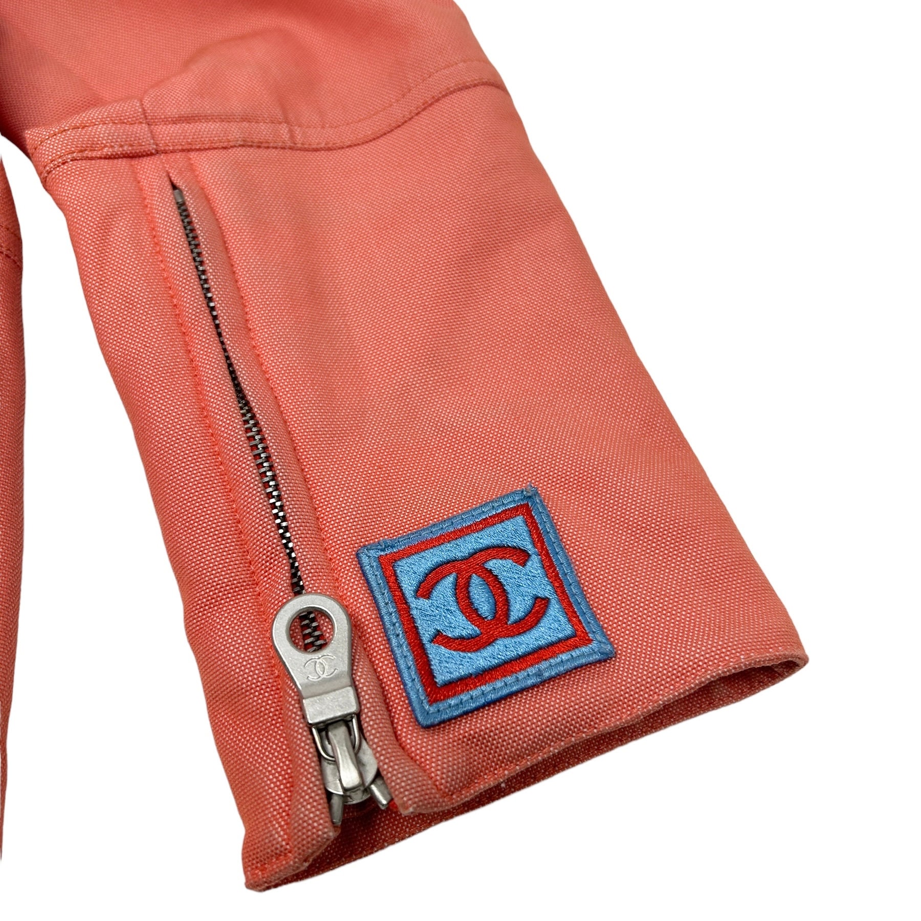 CHANEL Sport 02S Vintage Coco Mark Zipped Jacket 38 Orange CHANEL Sport 02S Vintage Coco Mark Zipped Jacket 38 Orange