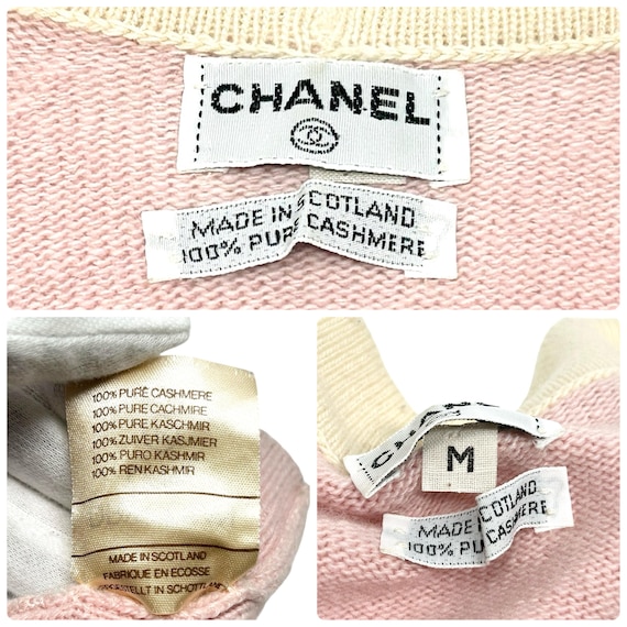95P CHANELシャネルココマークvintage cardigan CHANEL シャネル ロゴ カーディガン ホワイト レッド