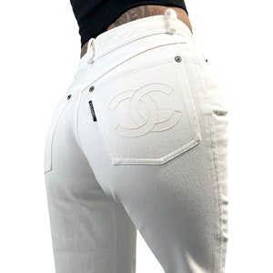 CHANEL Vintage Coco Mark Pants Bottoms Logo CC White Beige -  Israel