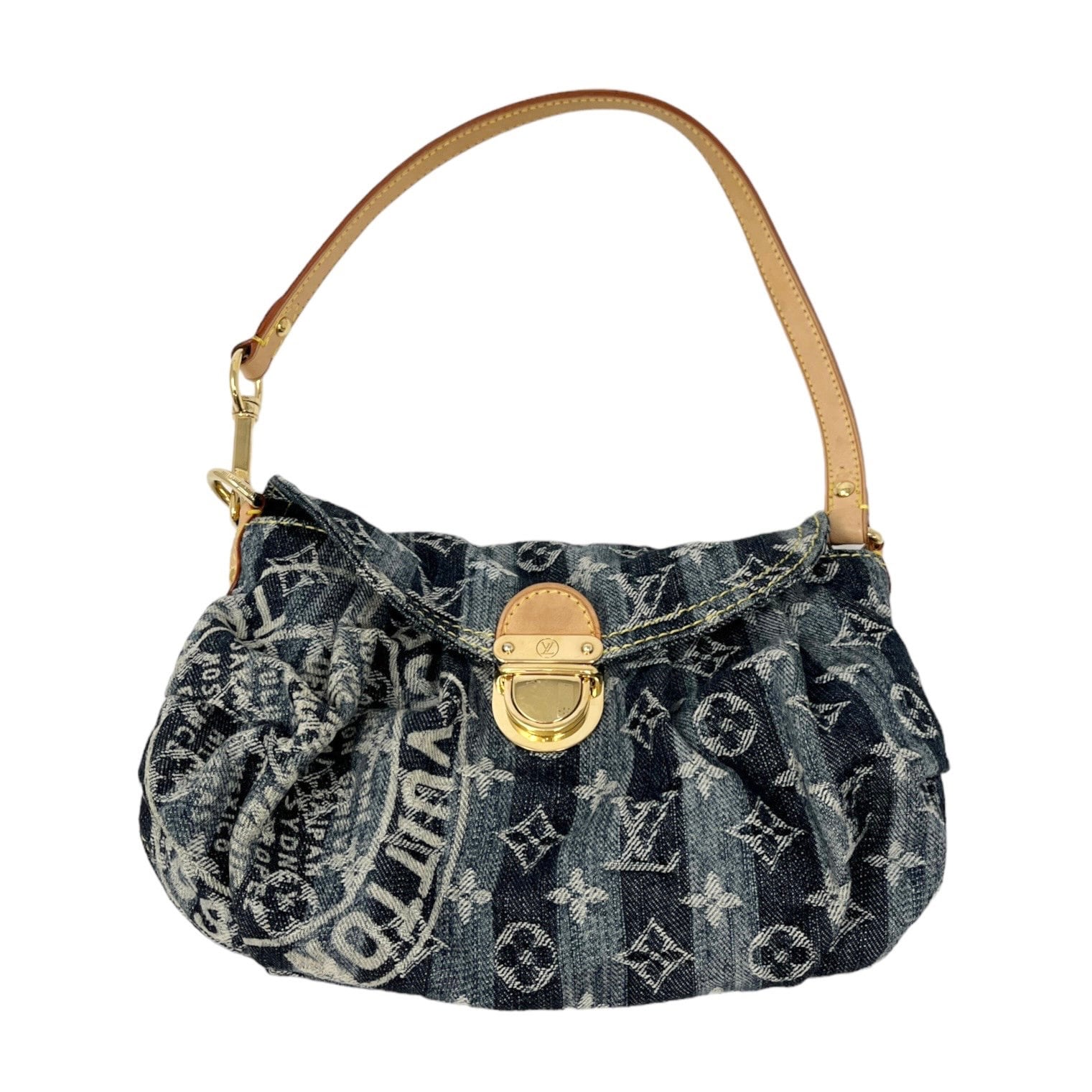 Louis Vuitton Monogram Denim Mini Pleaty Bag in Blue