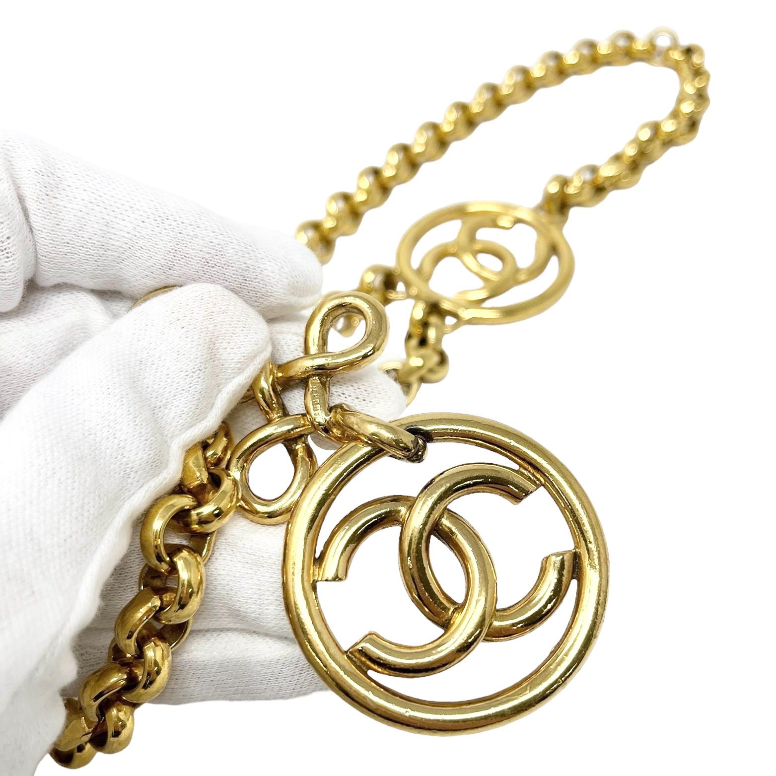 CHANEL Vintage 93P CC Logo Chain Belt Accessory Gold Metal  display picture 3