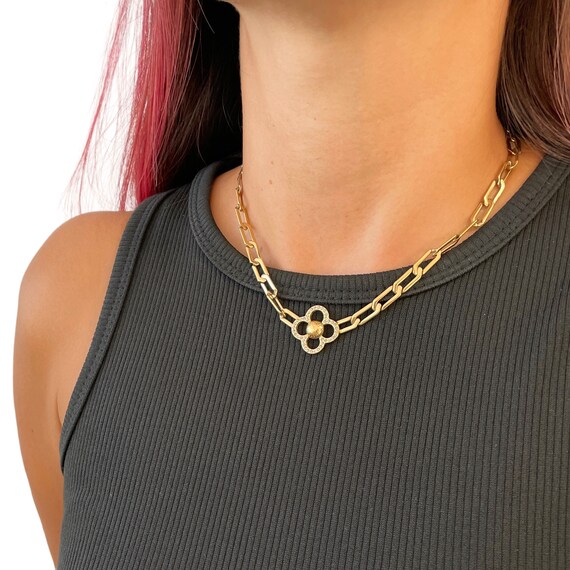 Louis Vuitton Vintage LV Charm Choker Necklace