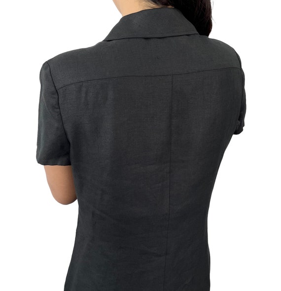 CHANEL 97P silk COCO Mark logo all-over print sleeveless blouse Cut Top black