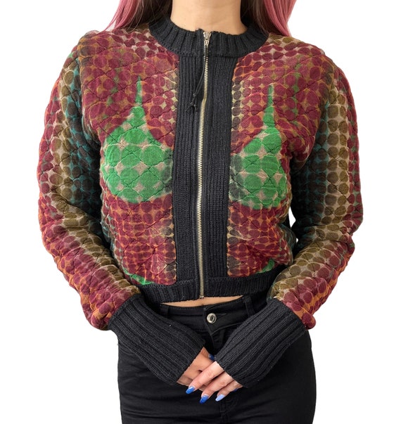 VTG 90s GAULTIER Green Cyber Cardigan