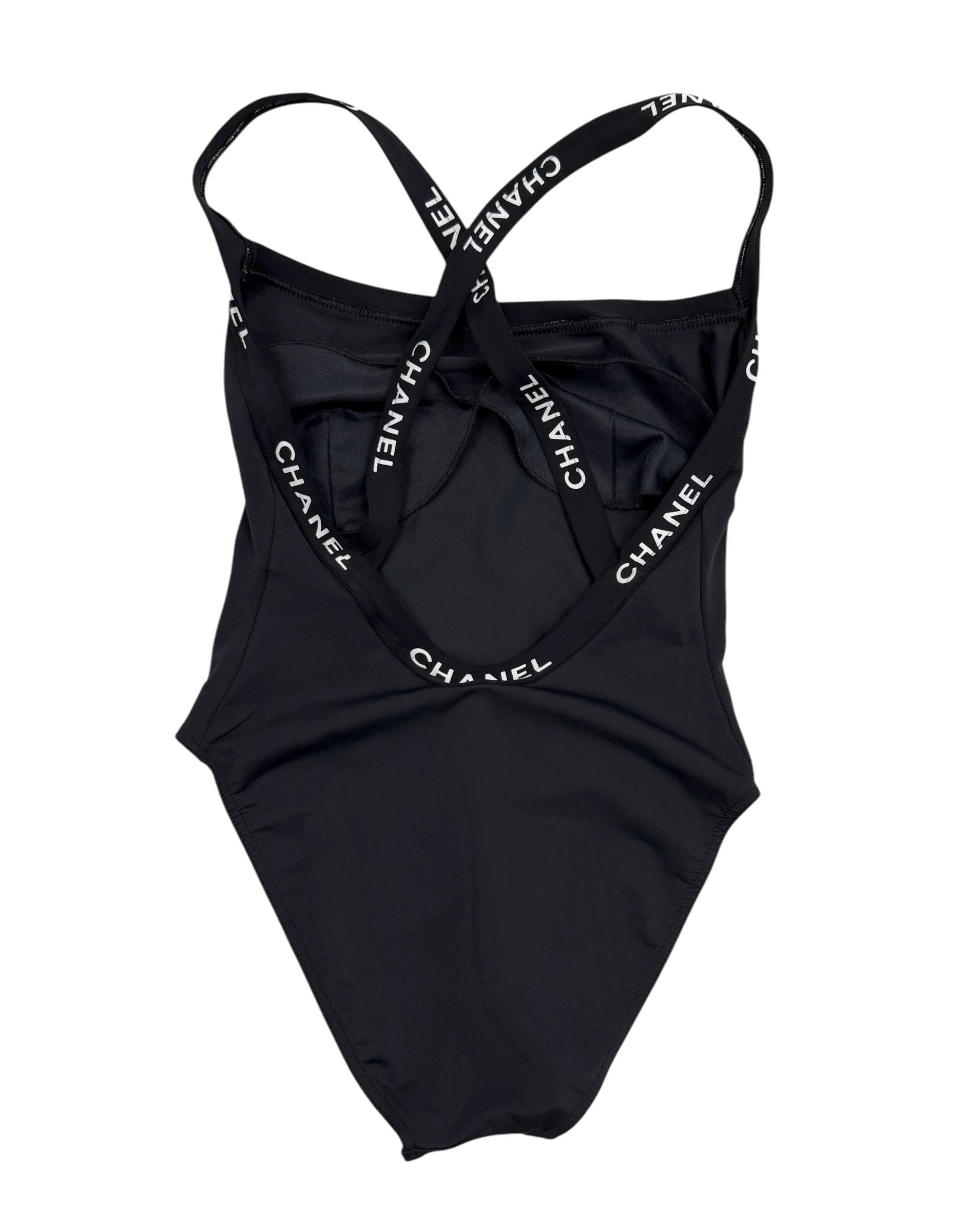 CHANEL Vintage CC Logo Swimwear Swimsuits #38 One-piece