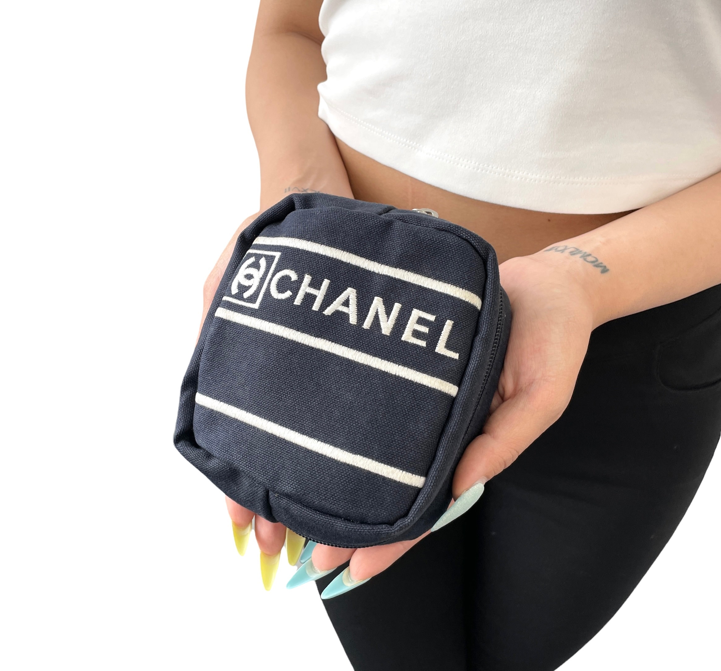 Chanel Grey Sports Line CC Waist Bag Belt Pouch Fanny Pack 240171