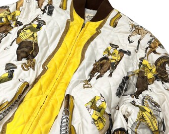 HERMES Vintage Logo REPRISE Bomber Jacket #40 Cream Yellow