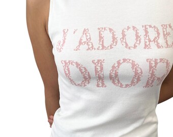 クリスチャンディオール 2004 プレオウンド J'Adore Dior Christian Dior Vintage 2004 J'ADORE Logo T-shirt Top #38