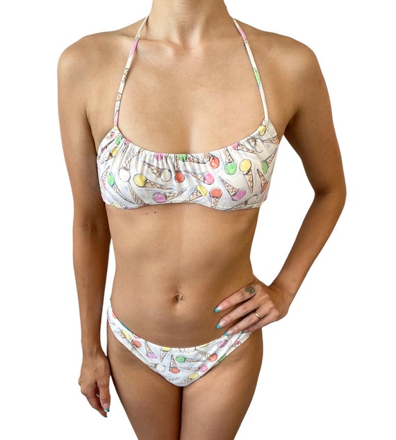 chanel logo bikini top