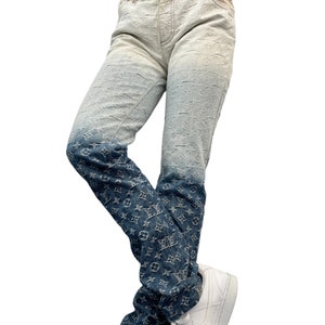 LV Spray Denim Pants - Men - Ready-to-Wear