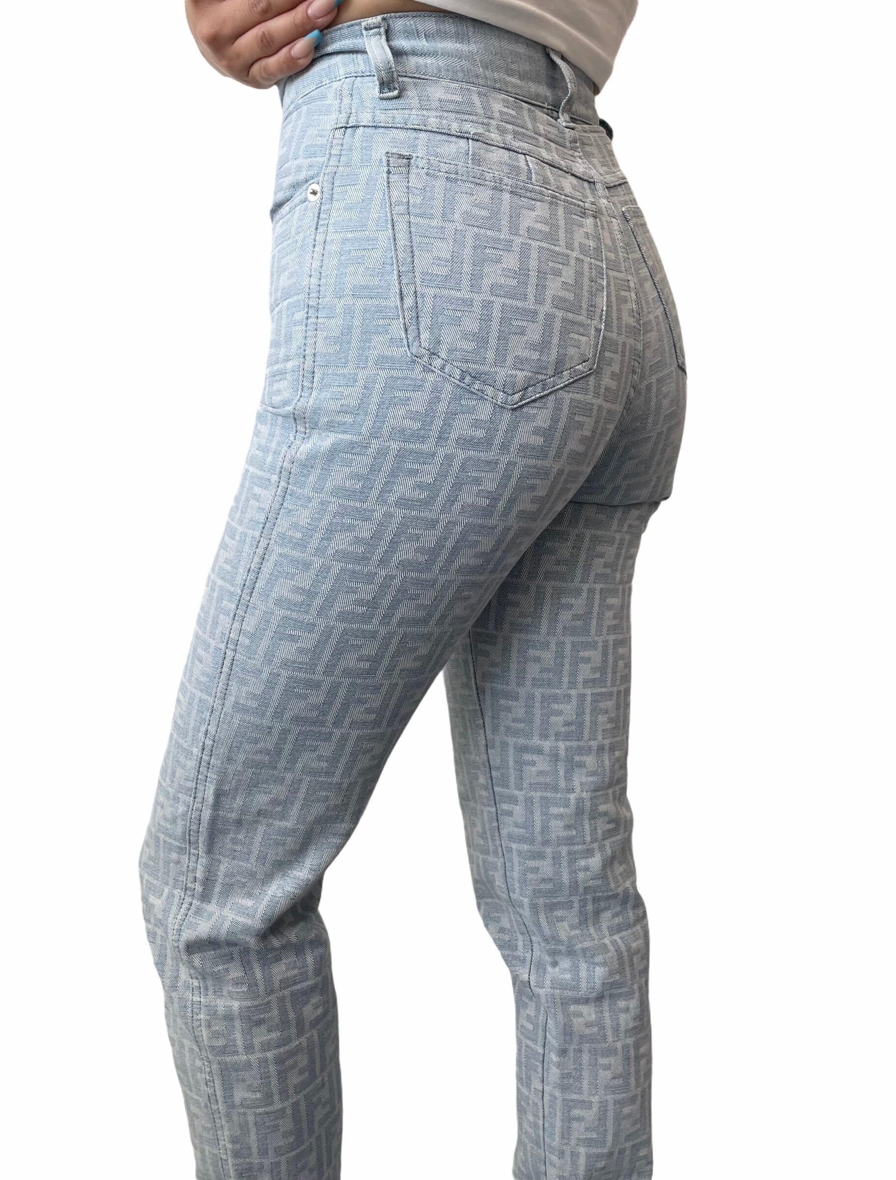 Fendi zucca top print jeans