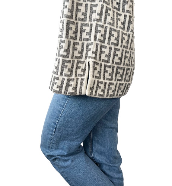 FENDI Vintage Zucca Monogram Sweater Pullover Cot… - image 3