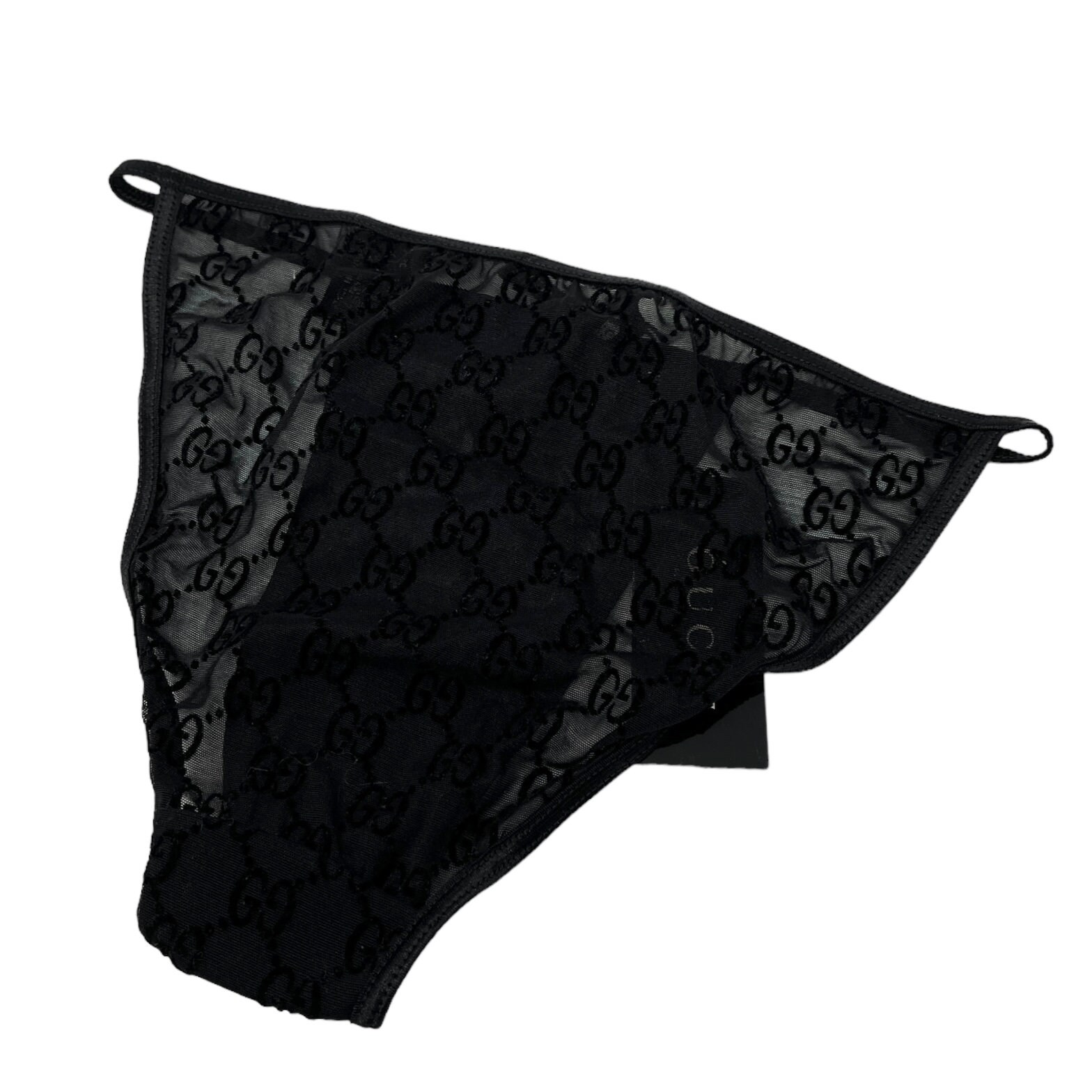 ブラジャー＆ショーツ Gucci Black Mesh Lingerie Set GUCCI Logo-Embroidered Stretch-Mesh Lingerie Set in BLACK