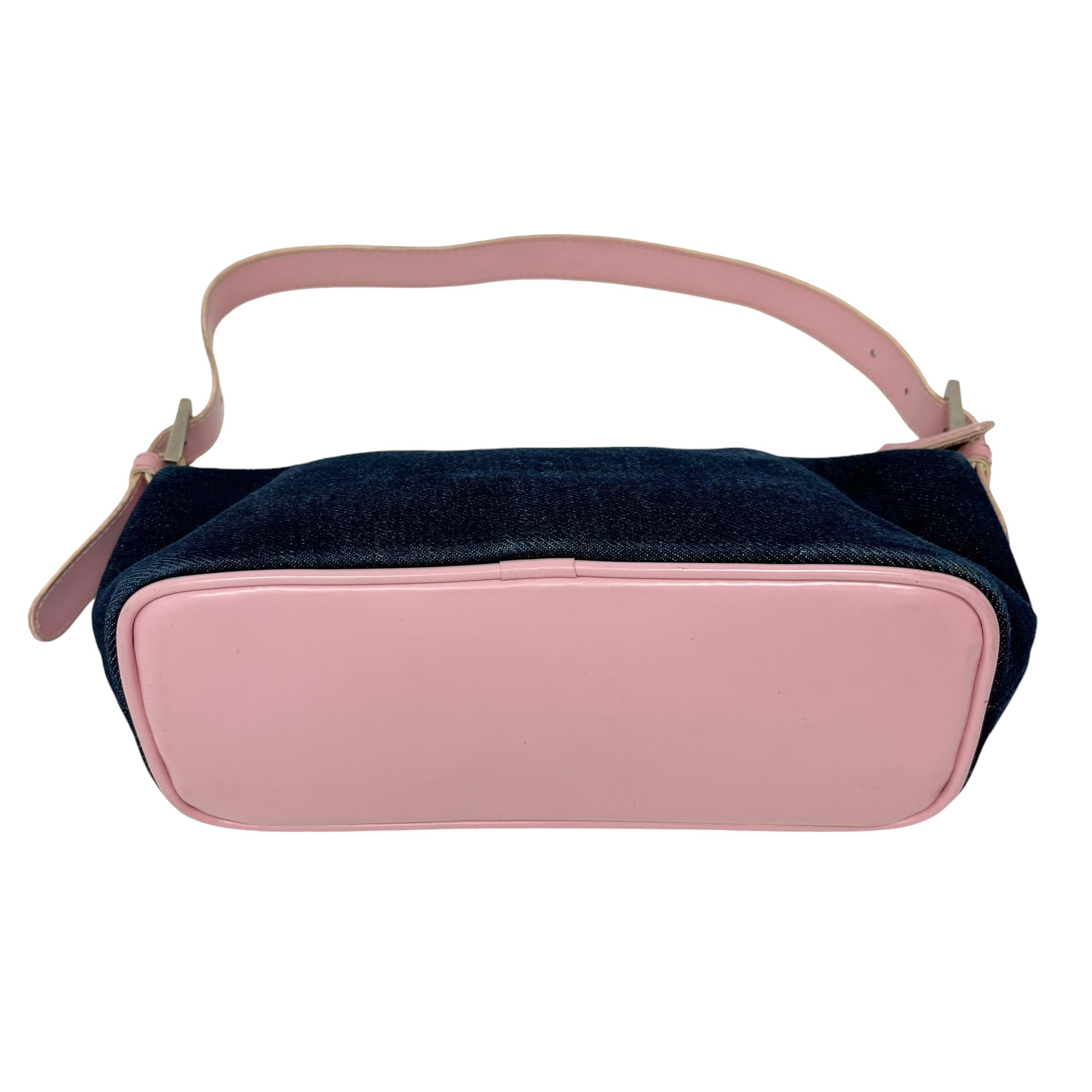 クレージュ ヴィンテージ ロゴ デニム ショルダーバッグ ポーチ ブルー