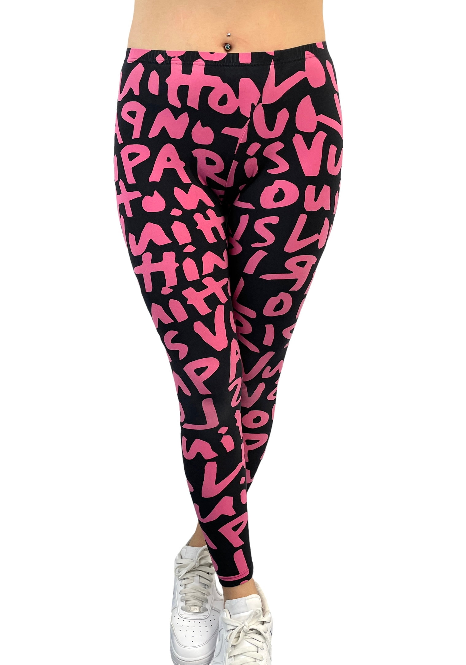 Buy LOUIS VUITTON Vintage Graffiti Logo Leggings 40 Pants Pink