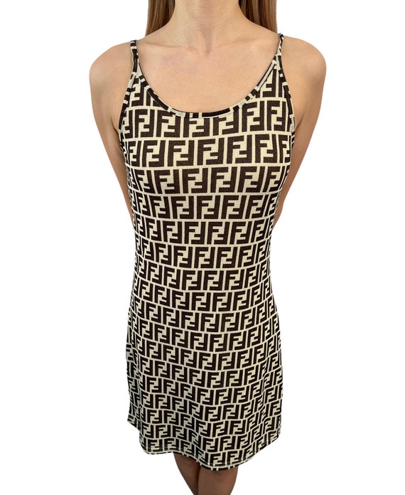 FENDI Vintage Zucca Monogram Dress 40 One-piece Beige Black Polyester  RankAB -  Portugal