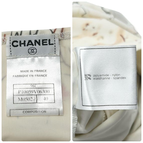 CHANEL Vintage 98C CC Logo Dress #40 One-piece Cream Snap