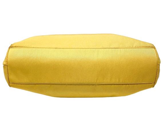 PRADA Vintage Logo Pochette Shoulder Bag Nylon Yellow Gold RankAB