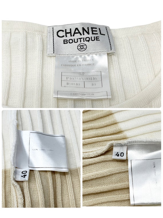 CHANEL Vintage 98P CC Logo Summer Knit Rib Tank T… - image 5