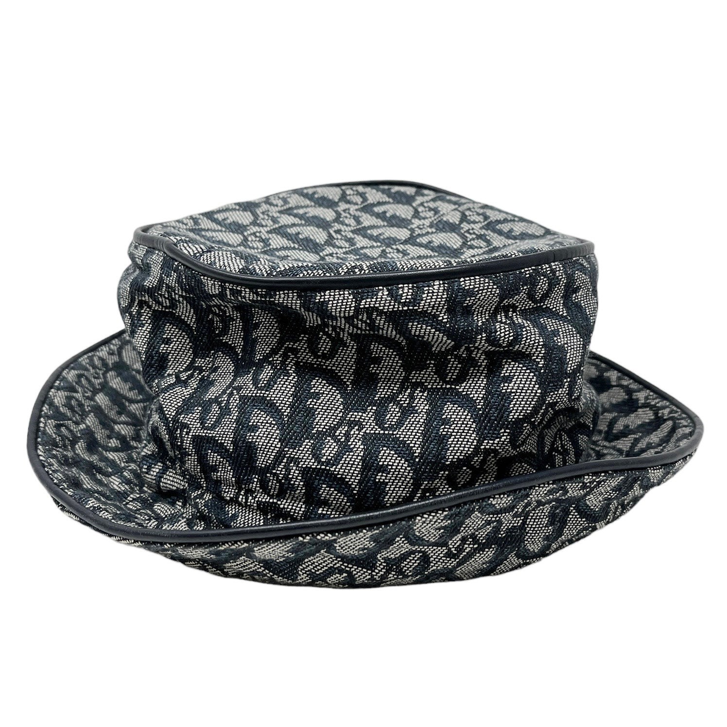 Christian Dior Vintage Trotter Monogram Bucket Hat #57 Dark Christian Dior Vintage Trotter Monogram Bucket Hat #57 Dark
