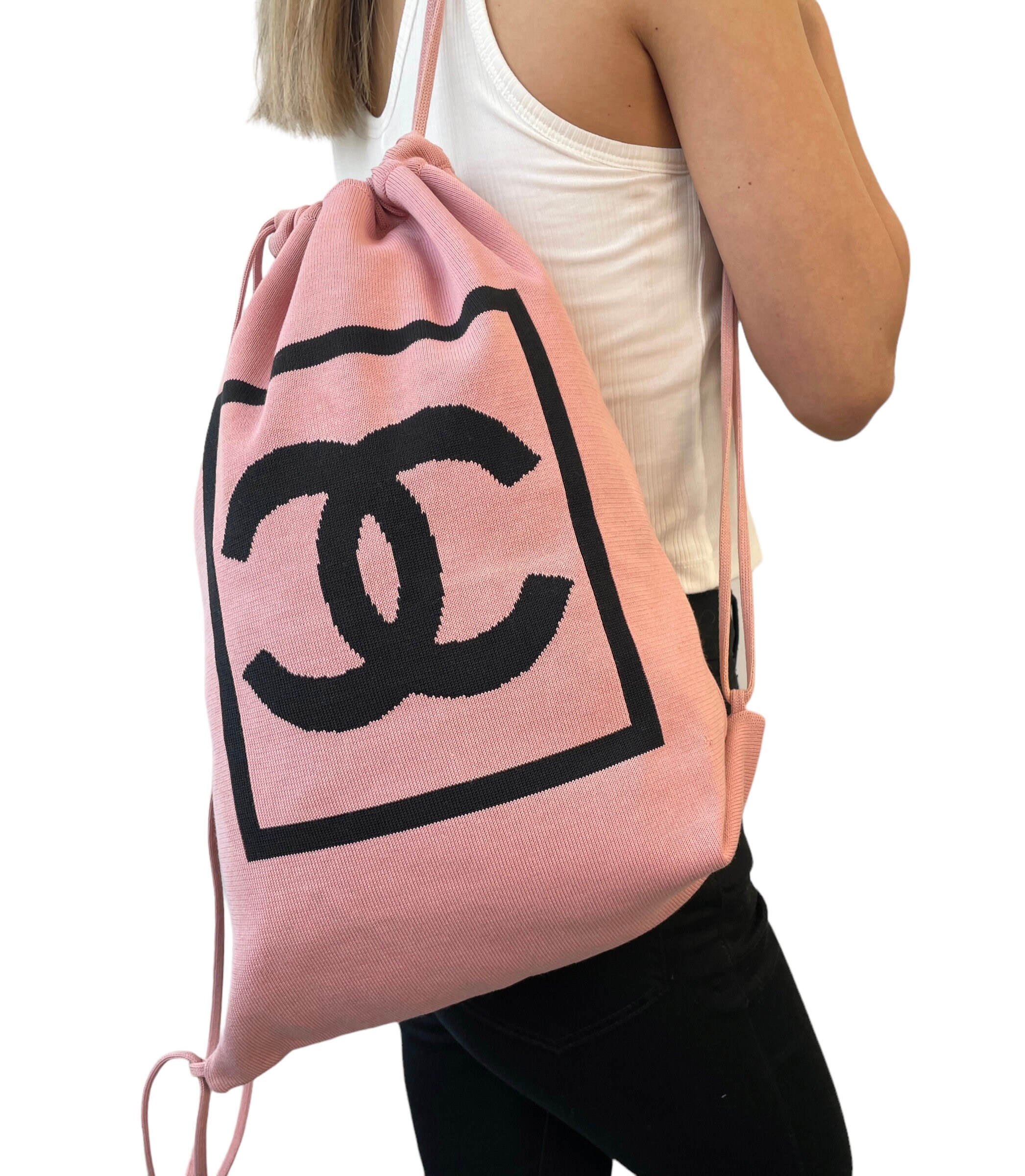 Auth CHANEL Matelasse Pink Clear Leather Vinyl Women's Backpack