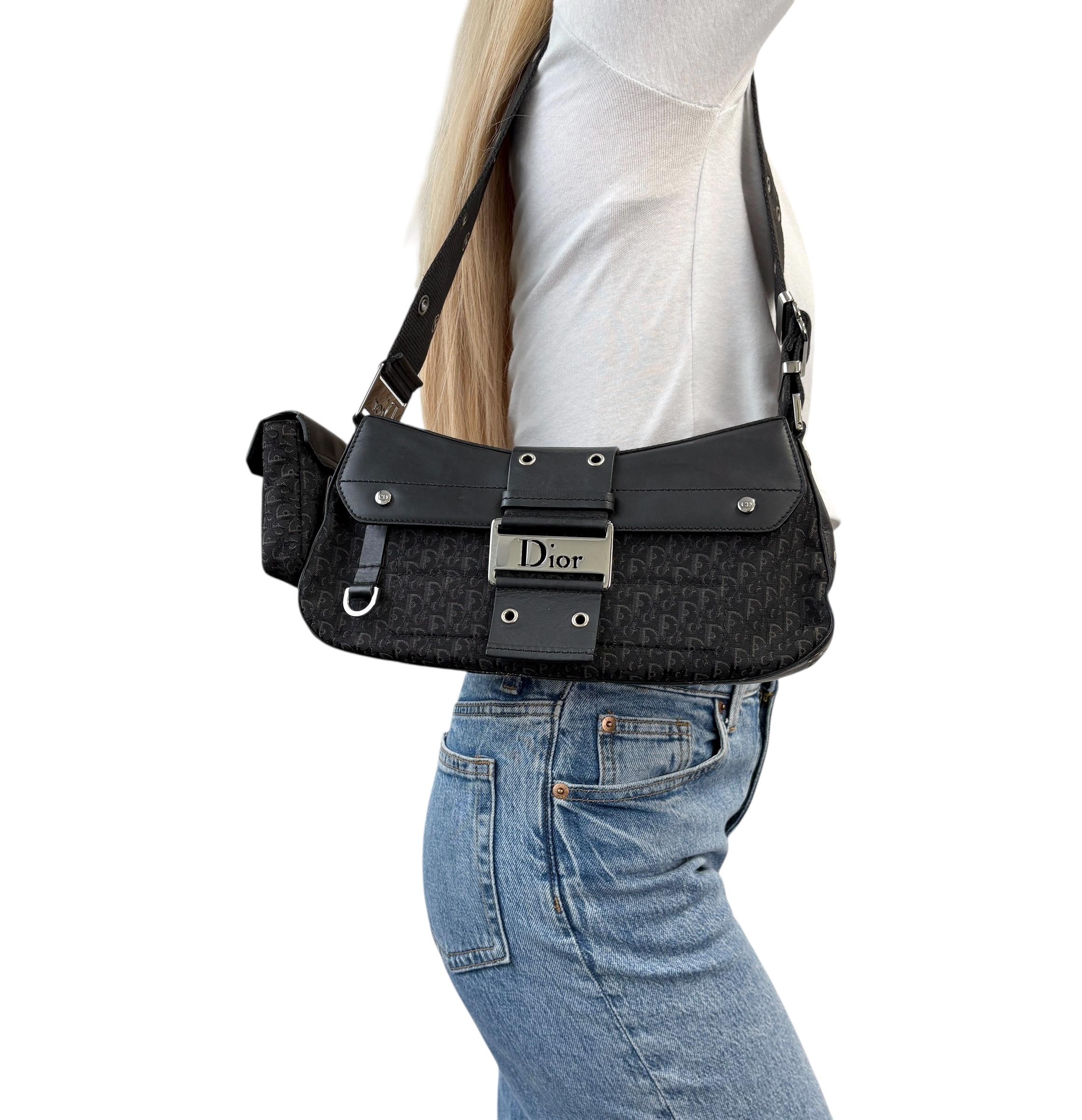 Vintage Dior Black Trotter No.2 Sling Bag/ Backpack Dior CD - John Galliano - 2003 - No.2 Trotter Shoulder Bag  main image 3