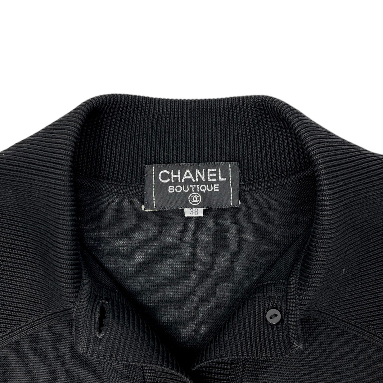 Buy CHANEL Vintage CC Mark Logo Knit Polo Top 38 Gold Button Online in  India 