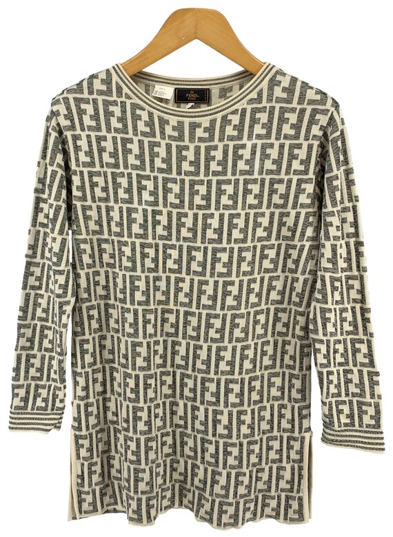 Authentic FENDI Vintage Zucca Logo Tops Sweaters #