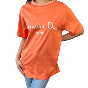 Christian Dior Sports Vintage Big Logo T-shirt #M Top Orange 