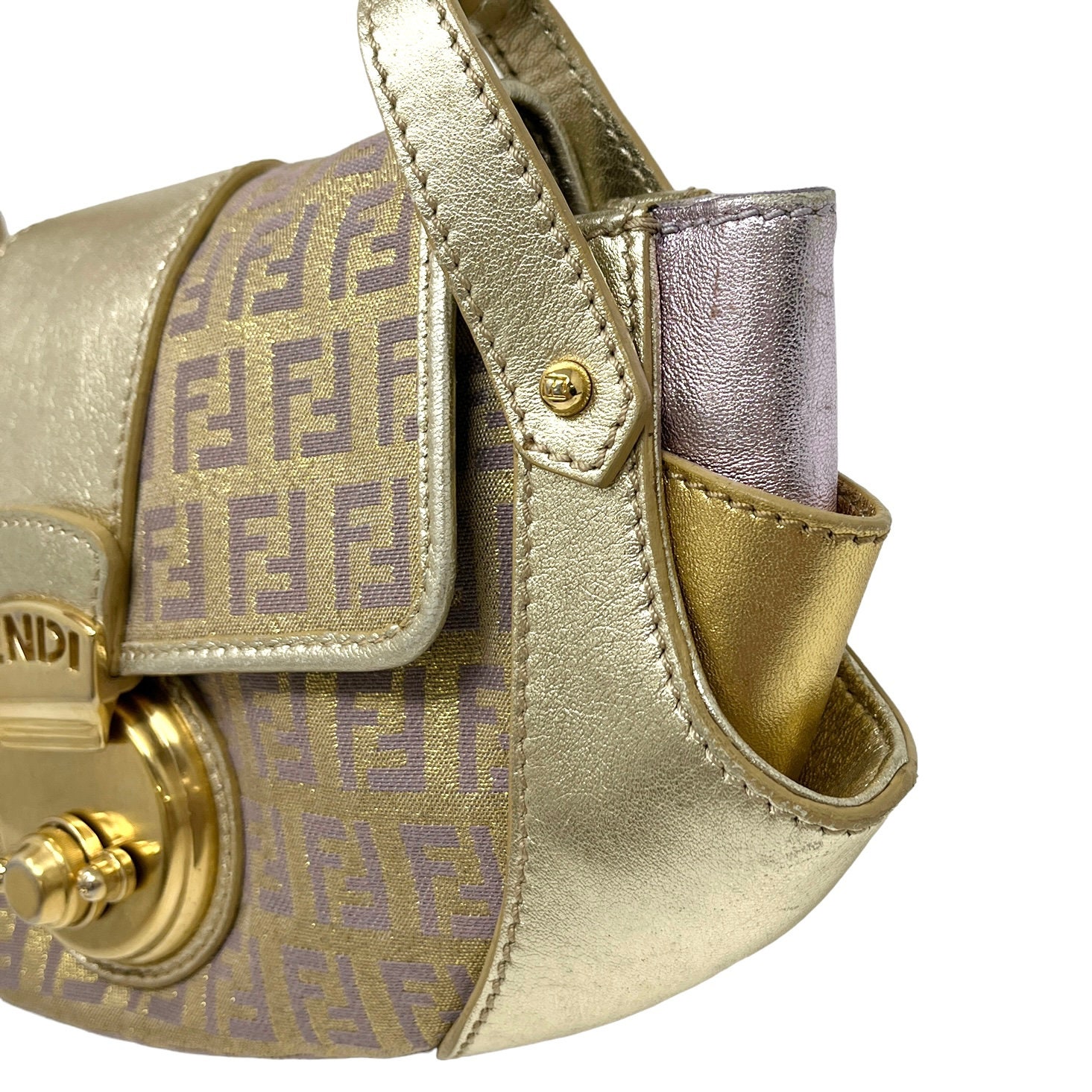 FENDI Vintage Logo Zucchino Monogram Pochette Handbag Beige -  UK