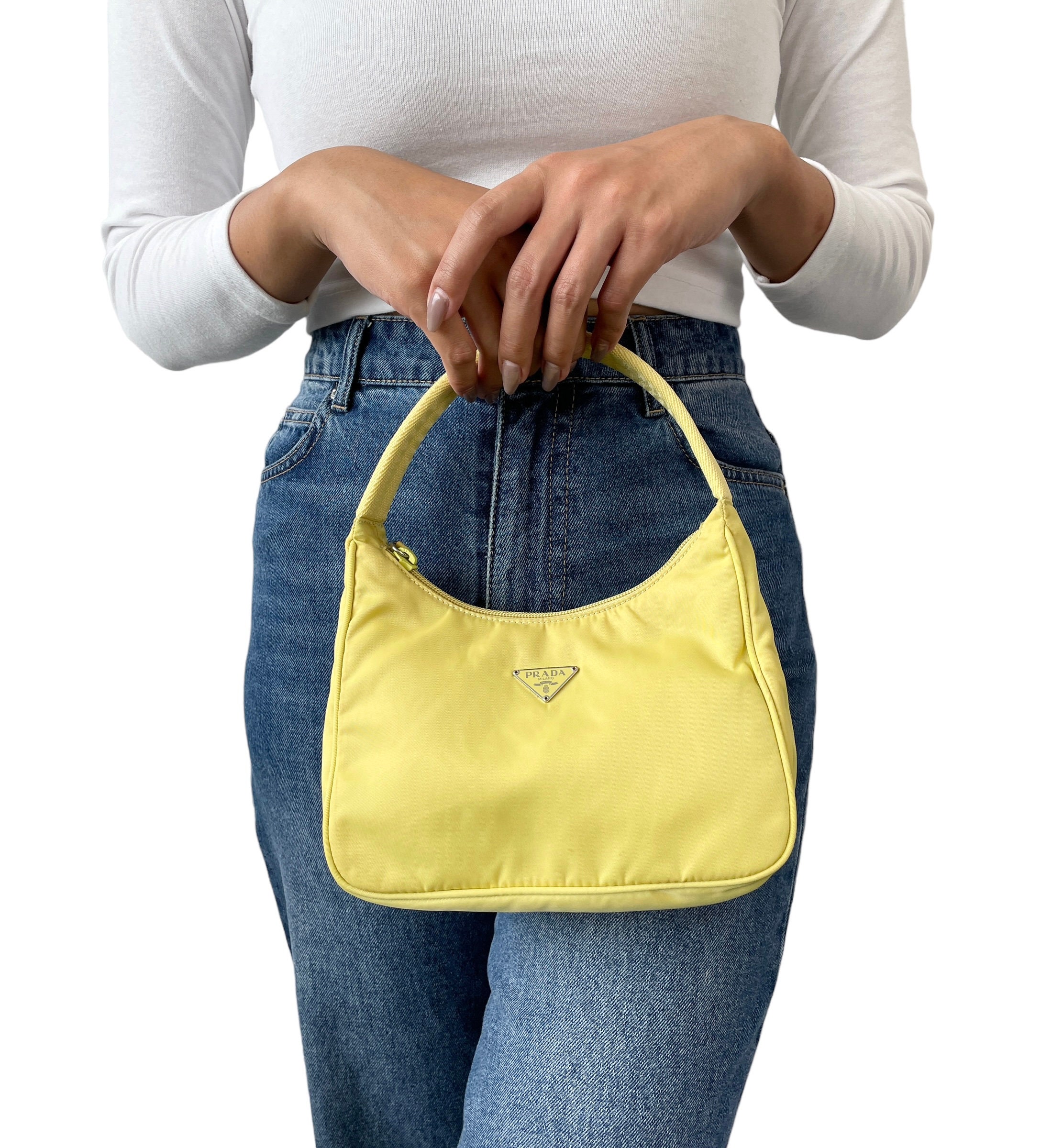 Authentic Prada Bag Nylon Pochette Mini Shoulder With Paper 