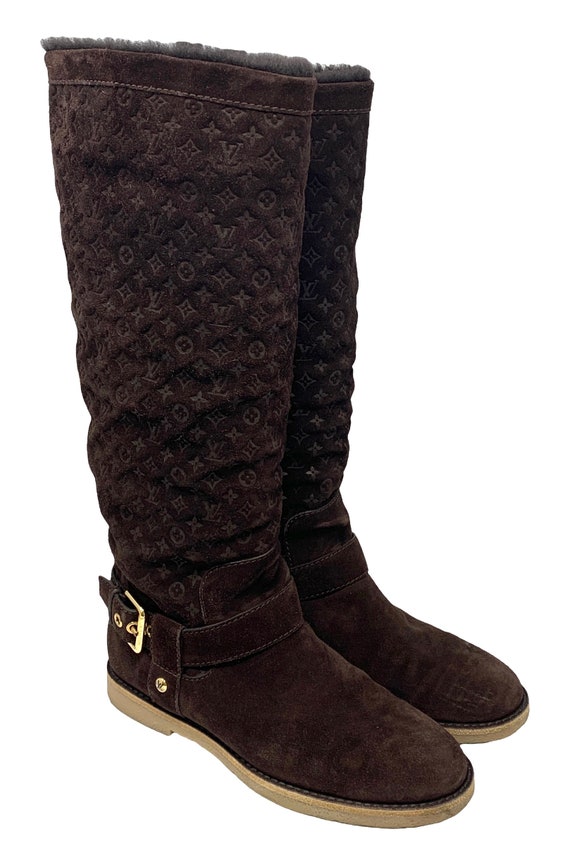 LOUIS VUITTON Vintage Monogram Mid Calf Boots 37 US 6.5 Brown -  Israel