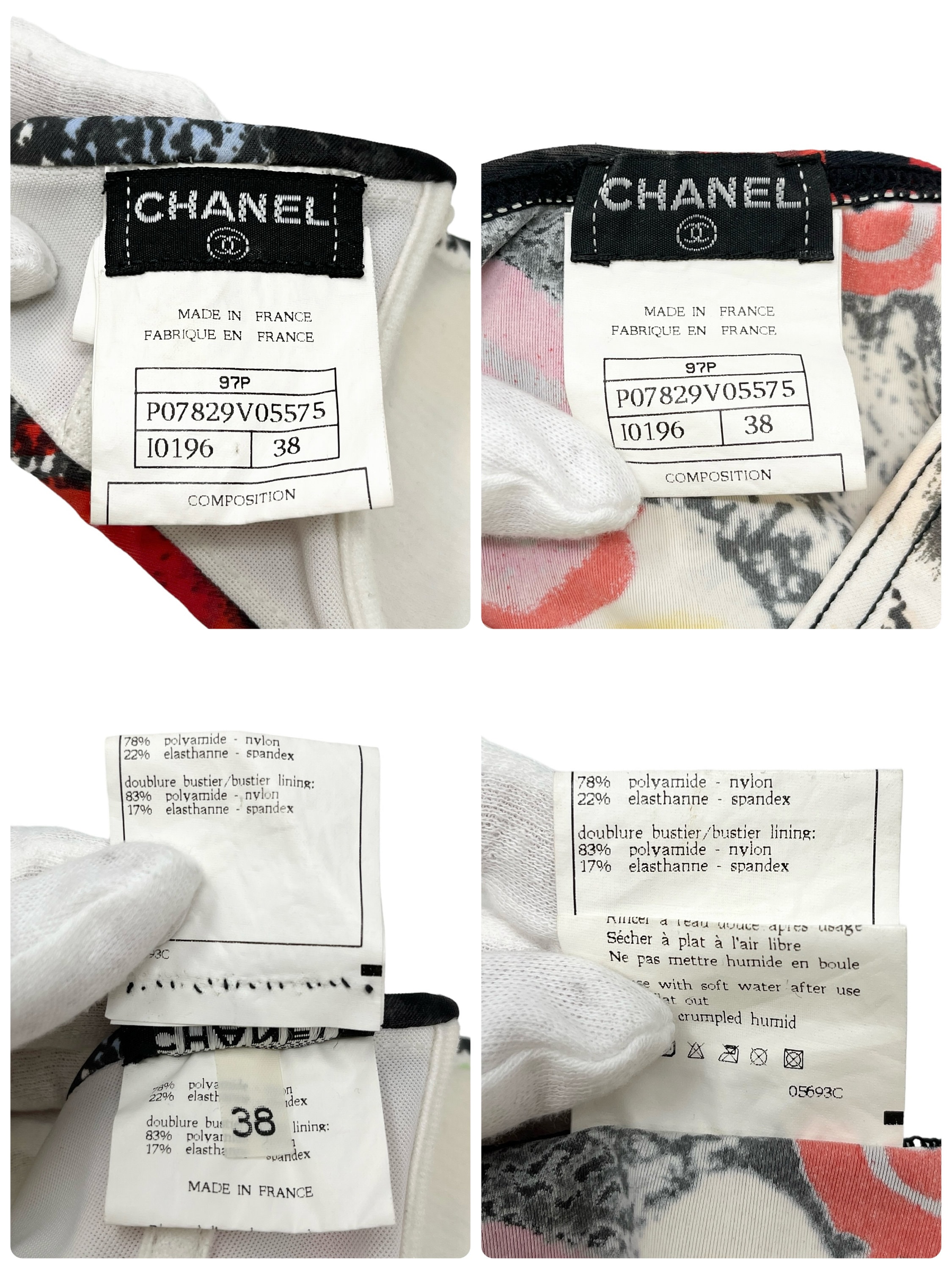 CHANEL Vintage 97P Coco Mark Logo Swimsuit Bikini #38
