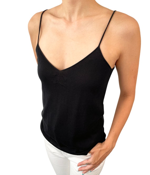 CHANEL Vintage 06P Coco Mark Logo Camisole Top 36 Knit Cotton - Etsy CHANEL Vintage 06P Coco Mark Logo Camisole Top 36 Knit Cotton - Etsy