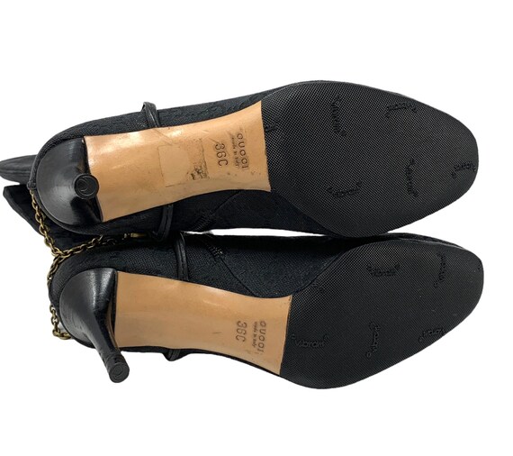 GUCCI Vintage Logo GG Logo Monogram Mid Calf Boots #36 US 6