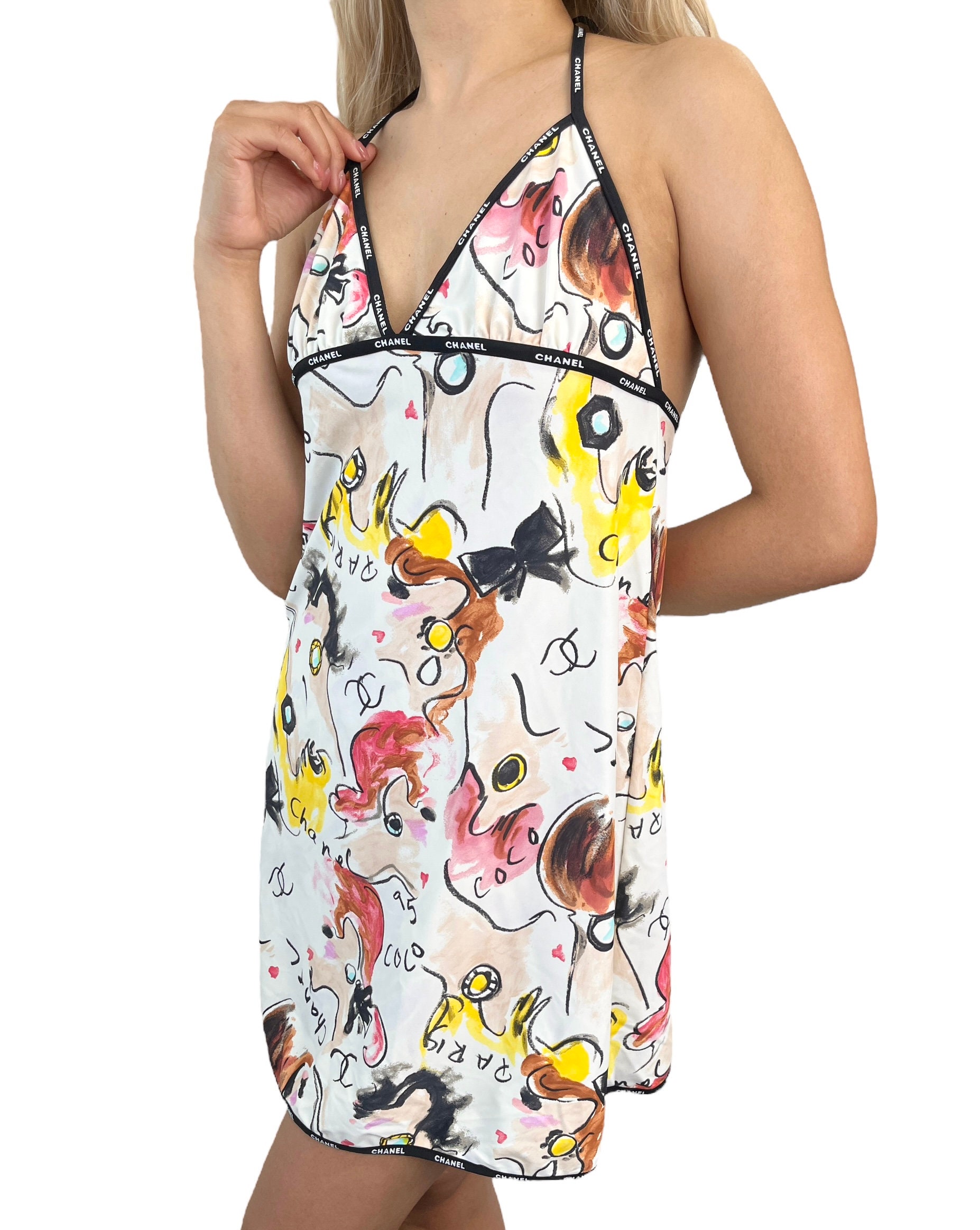 水着・ラッシュガード CHANEL Vintage Swimsuit CHANEL Vintage 1995 CC Swimwear Swimsuit Dress One-piece #40