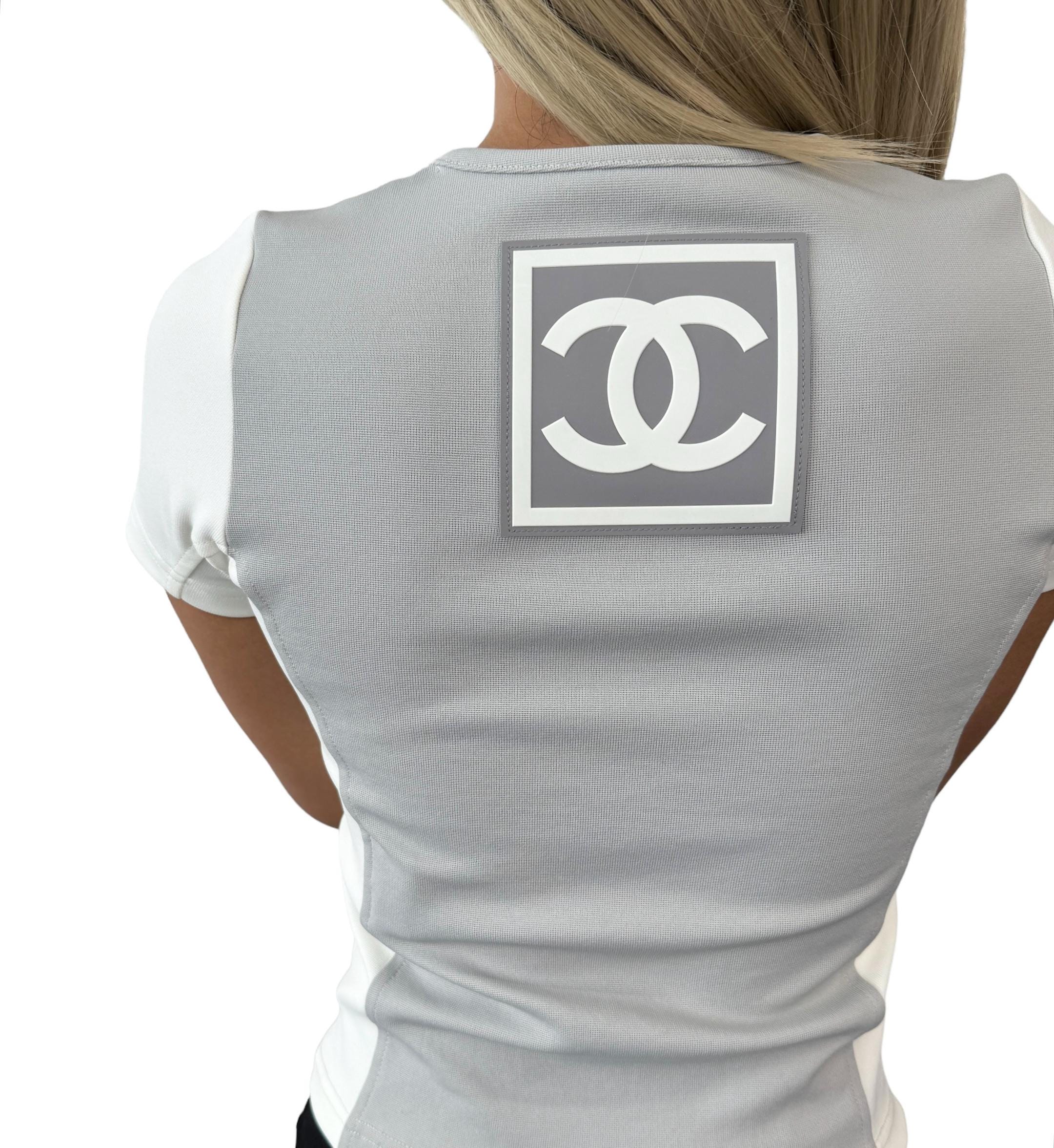 CHANEL Sport Vintage 01P CC Mark Logo T-shirt #36 Top Gray CHANEL Sport Vintage 01P CC Mark Logo T-shirt #36 Top Gray