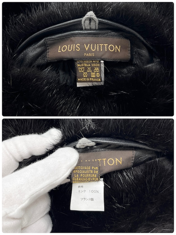 LOUIS VUITTON Vintage M72102 LV Logo Hand Warmer Bag Mink Fur