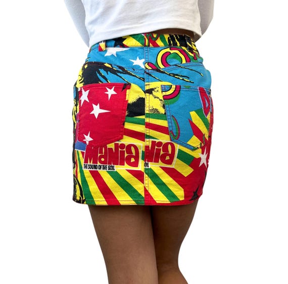 Christian Dior Vintage 2004 Rasta Mania Mini Skirt #34 Cotton