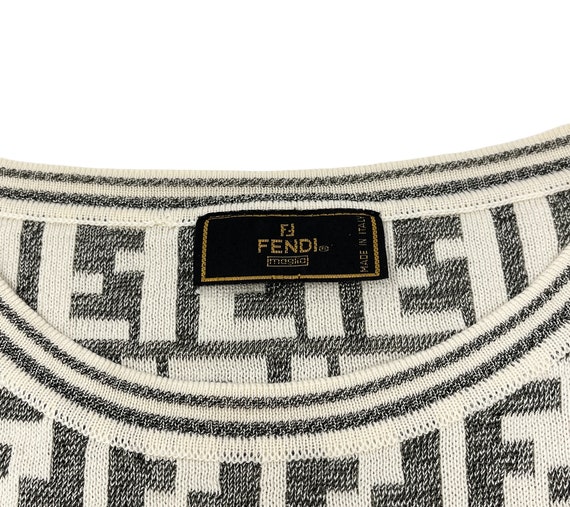 FENDI Vintage Zucca Monogram Sweater Pullover Cot… - image 5