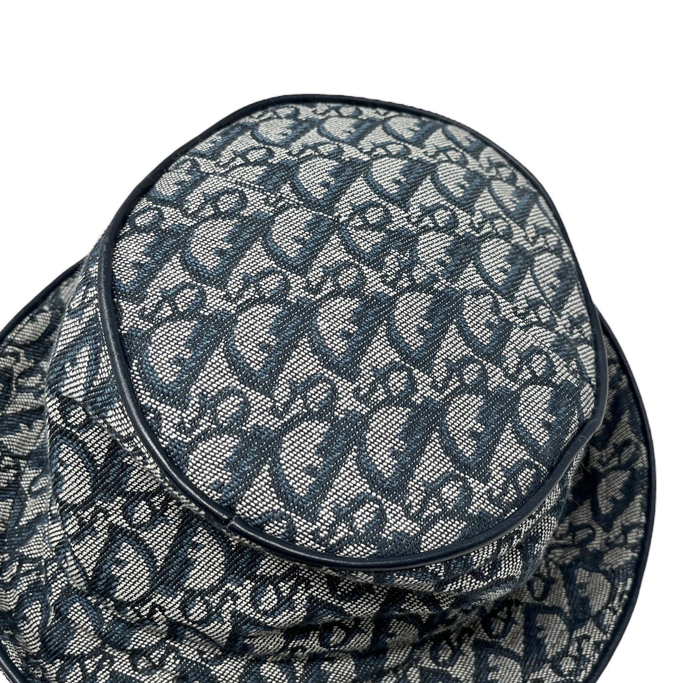 Christian Dior Vintage Trotter Monogram Bucket Hat #57 Dark Christian Dior Vintage Trotter Monogram Bucket Hat #57 Dark